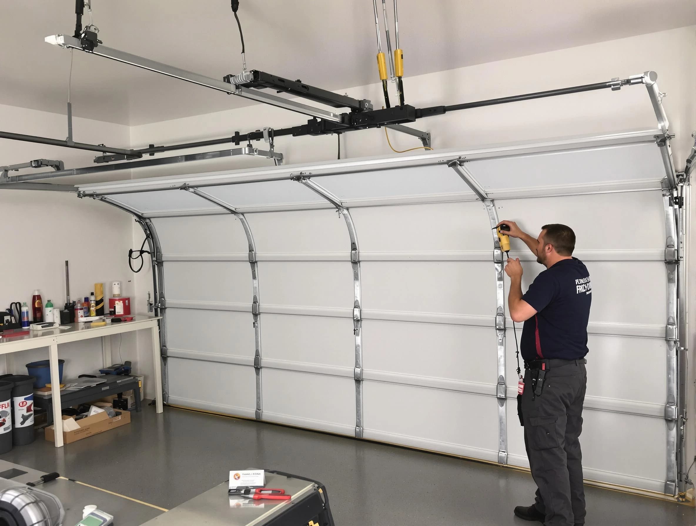 Cranberry Garage Door Repair certified technician performing overhead door system repair in Cranberry