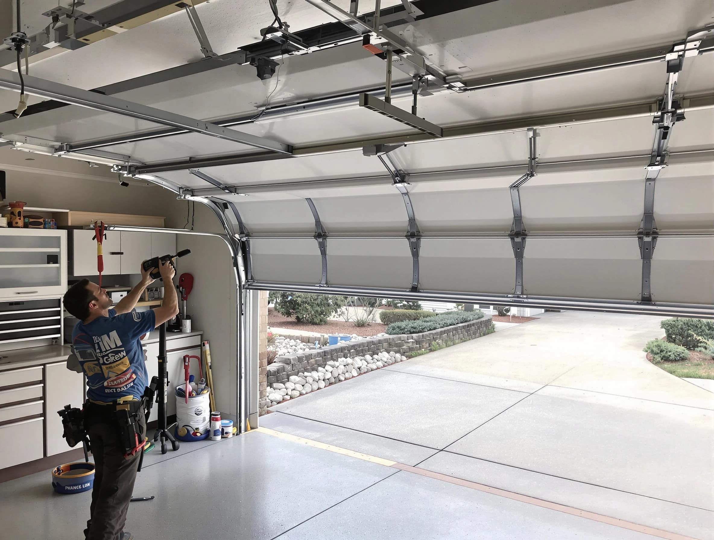 Garage door track repair service by Cranberry Garage Door Repair in Cranberry