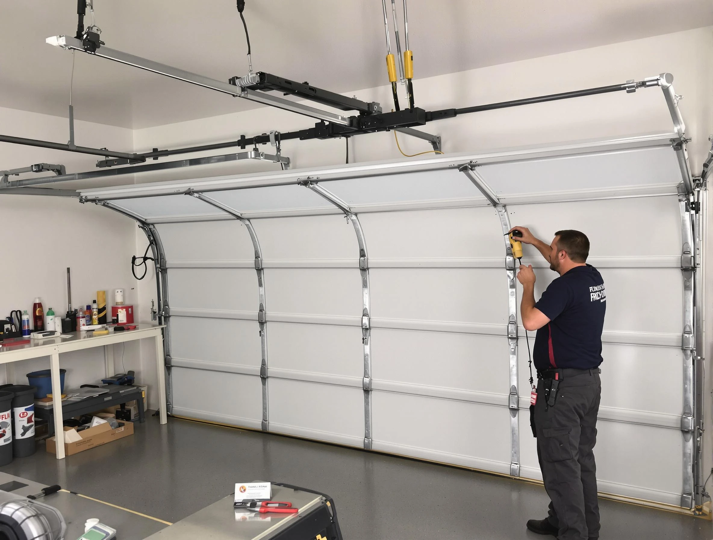 Cranberry Garage Door Repair certified technician performing overhead door system repair in Cranberry