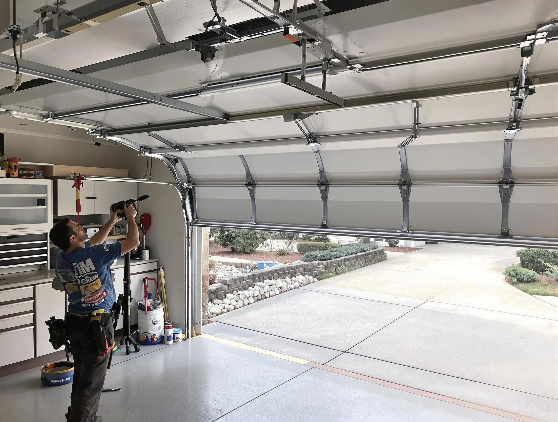 Garage door track repair service by Cranberry Garage Door Repair in Cranberry